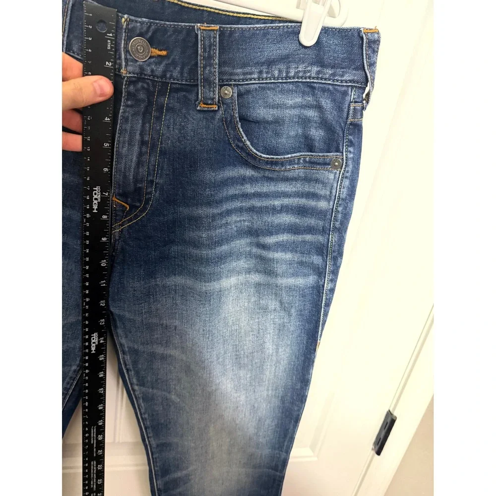 True Religion Jeans Mens 34 Straight Leg Blue Medium Wash EUC